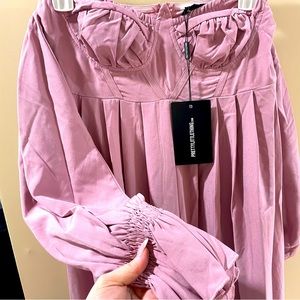 Pretty Little Thing Pink Blush Maternity Jumpsuit.